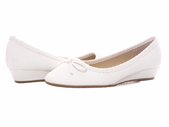 The Original Penny Loafers Damen Slipper Keilabsatz Ballerina Loafer Mokassins Slip On Flats Freizeit White # 1049