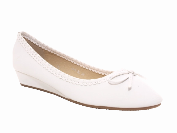 Ladies Loafers Damen Slipper Keilabsatz Ballerina Loafer Mokassins Slip On Flats Freizeit White # 1049