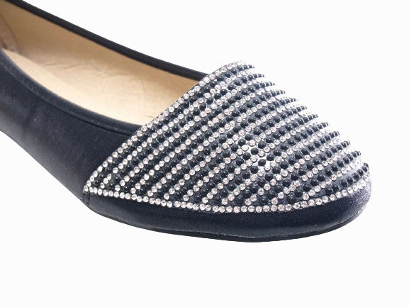 Damen Slipper Stra Ballerina Loafer Mokassins Slip On Flats Freizeit Black # 1 Size 15 Loafers