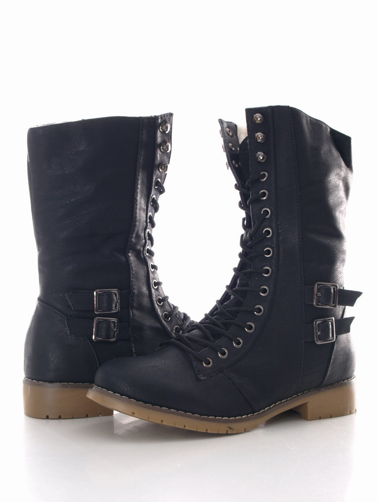 Damen Stiefel Schnrr Boots Outdoor Winterboots warm gefttert Black # 3006 Stiefel Erfahrungsberichte