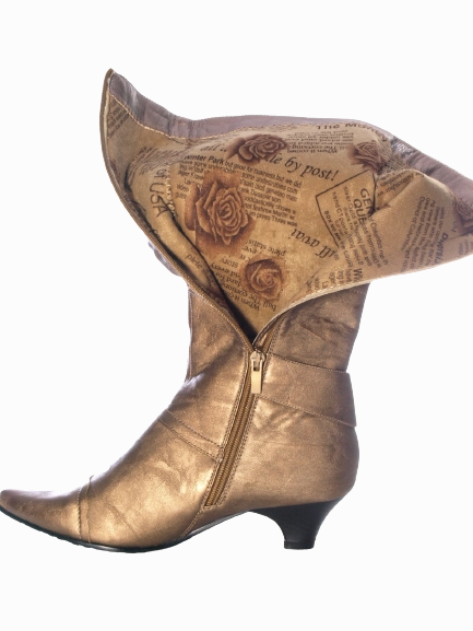 Extrem High Stiefel Damen Stiefel Winterstiefel warmgefttert Gold # 7053