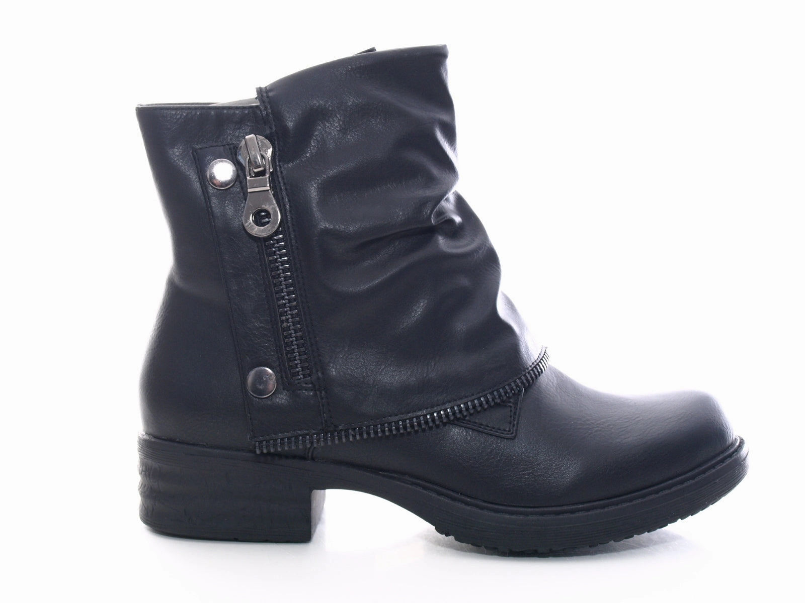 Damen Stiefeletten Biker Boots Outdoor Winterboots Black # 281 Ankle Boots 2017