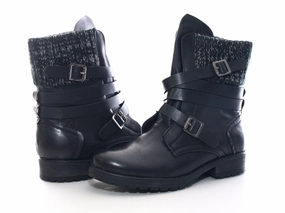 Damen Stiefeletten Biker Boots Outdoor Winterboots Black # 3086 Dsquared Ankle Boots