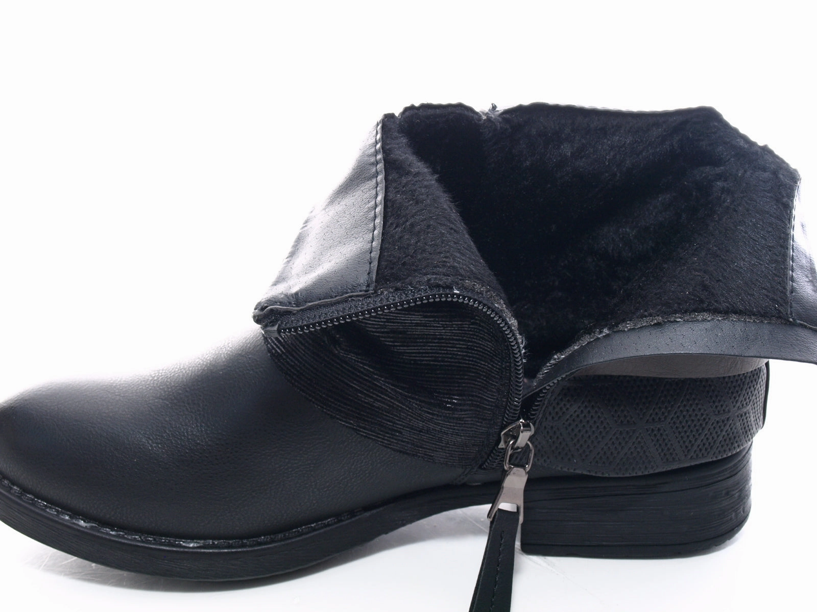 Eos Ankle Boots Damen Stiefeletten Biker Boots Outdoor Winterboots warm gefttert Black # 283