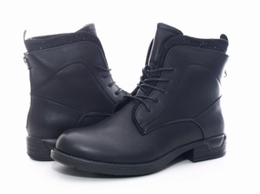 Damen Stiefeletten Biker Boots Outdoor Winterboots warm gefttert Black # 3119 Laufschuhe Von Nike