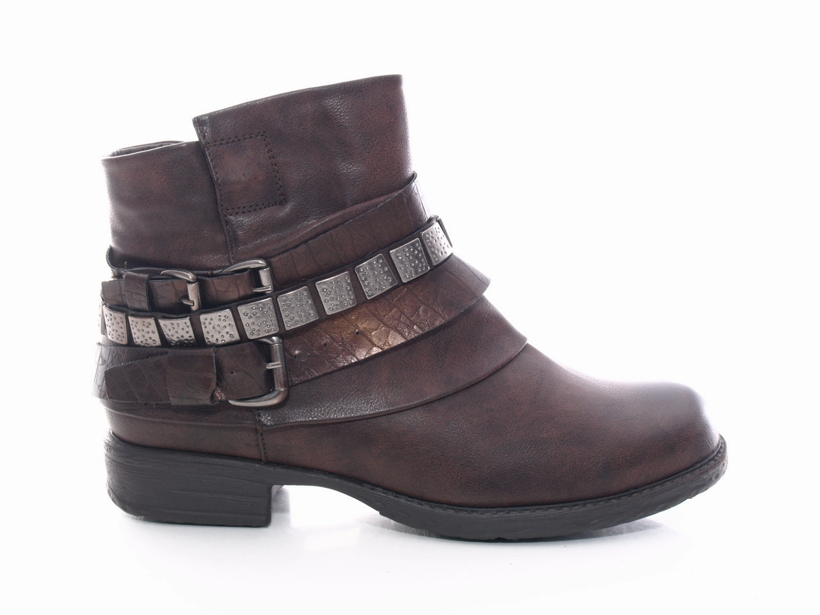 Damen Stiefeletten Biker Boots Outdoor Winterboots warm gefttert Brown # 600 Orthopädische Sicherheitsschuhe Rentenversicherung