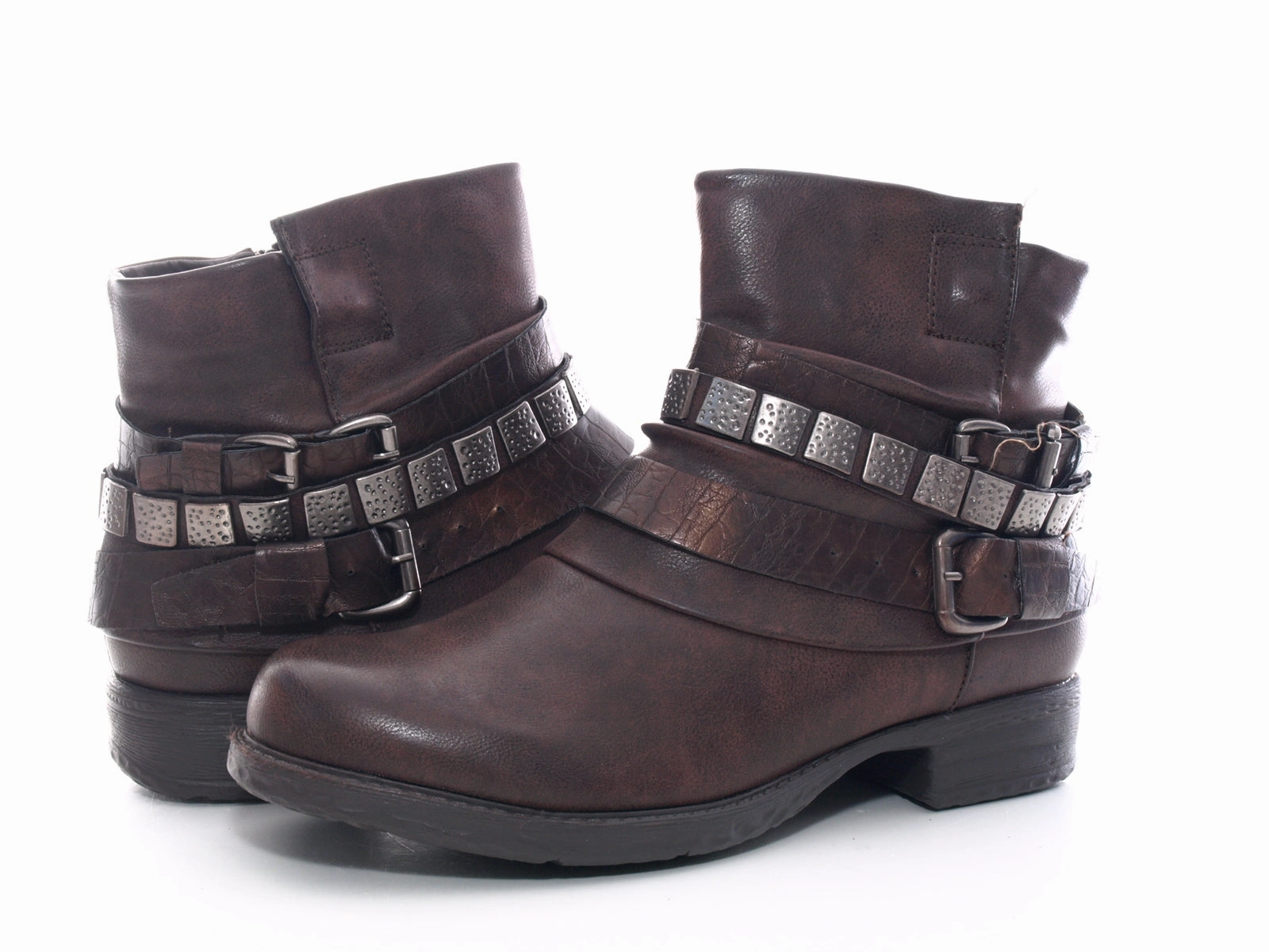 Damen Stiefeletten Biker Boots Outdoor Winterboots warm gefttert Brown # 600 Sicherheitsschuhe Metallfrei S3