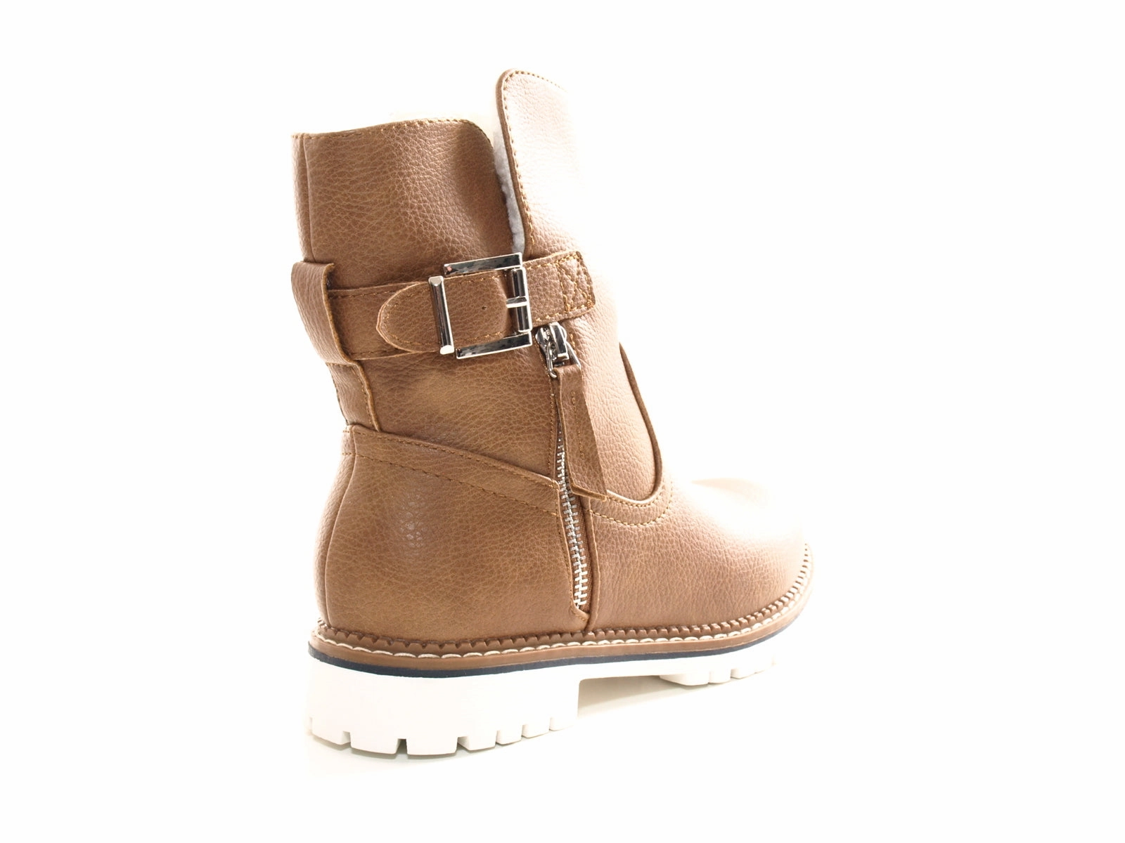 Damen Stiefeletten Biker Boots Outdoor Winterboots warm gefttert Camel # 546 Atlas Sicherheitsschuhe Sl42