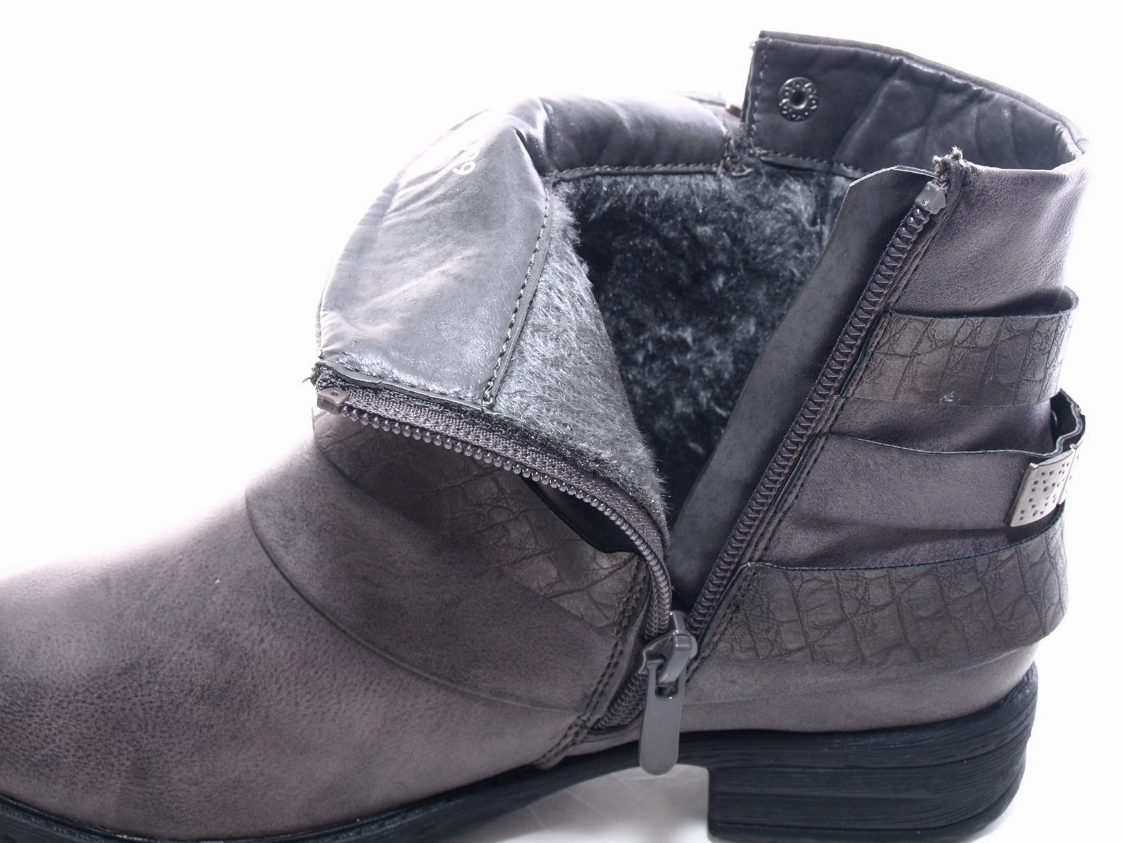 Damen Stiefeletten Biker Boots Outdoor Winterboots warm gefttert Grey # 600 Laufschuhe Energy Boost