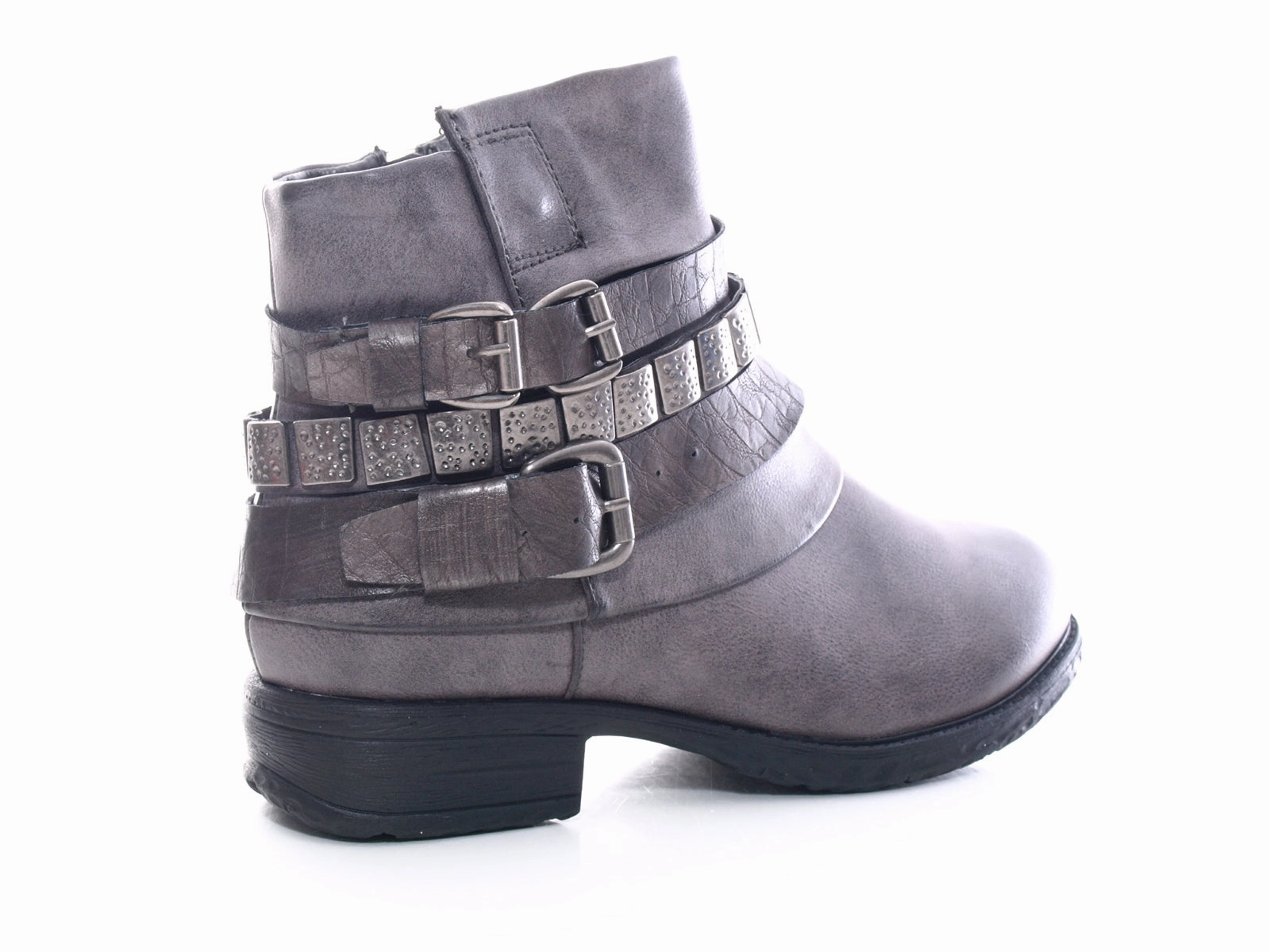 Damen Stiefeletten Biker Boots Outdoor Winterboots warm gefttert Grey # 600 Wettkampf Laufschuhe Carbon