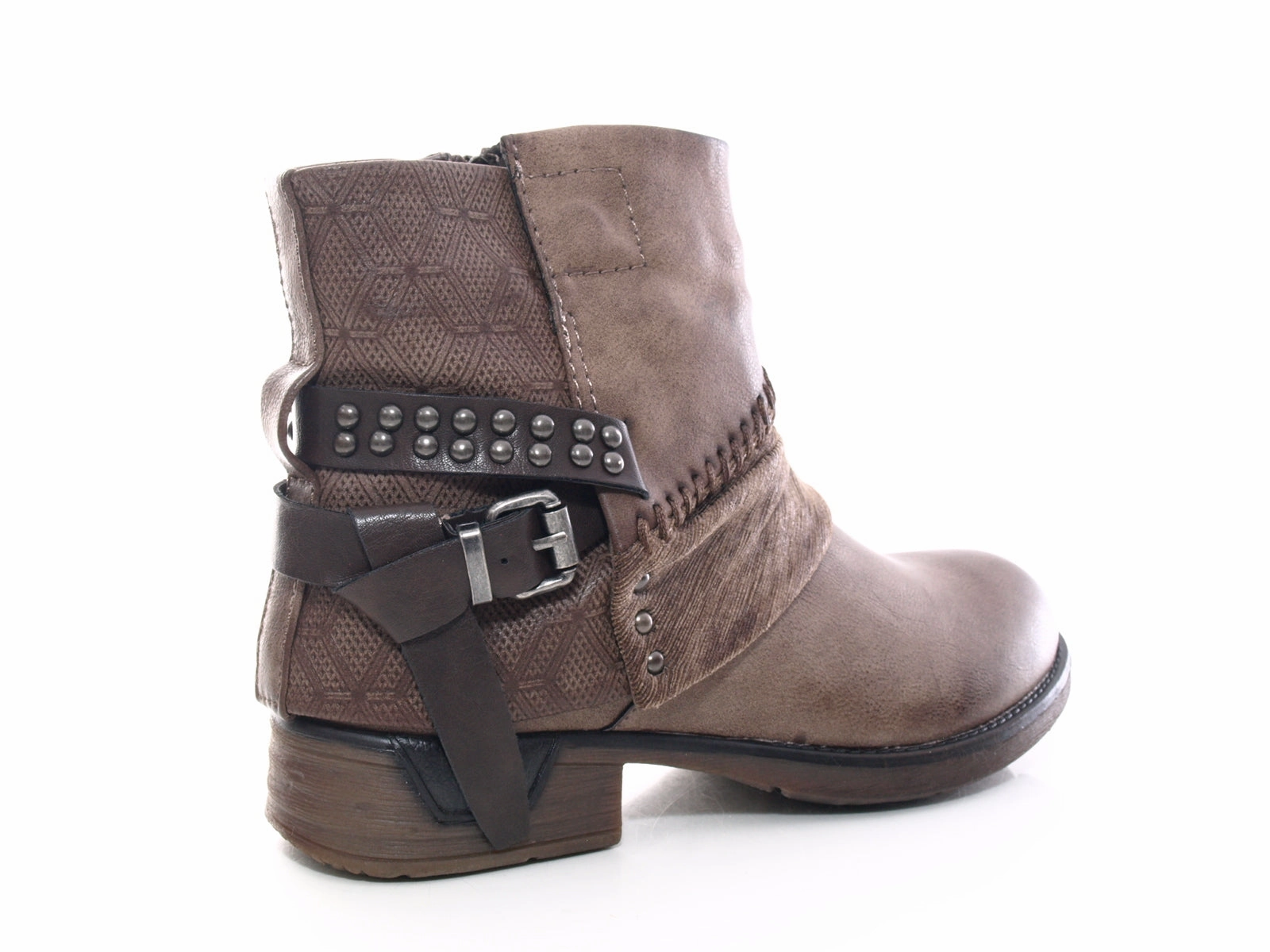 Damen Stiefeletten Biker Boots Outdoor Winterboots warm gefttert Khaki # 283 Rs 275 Sicherheitsschuhe S3