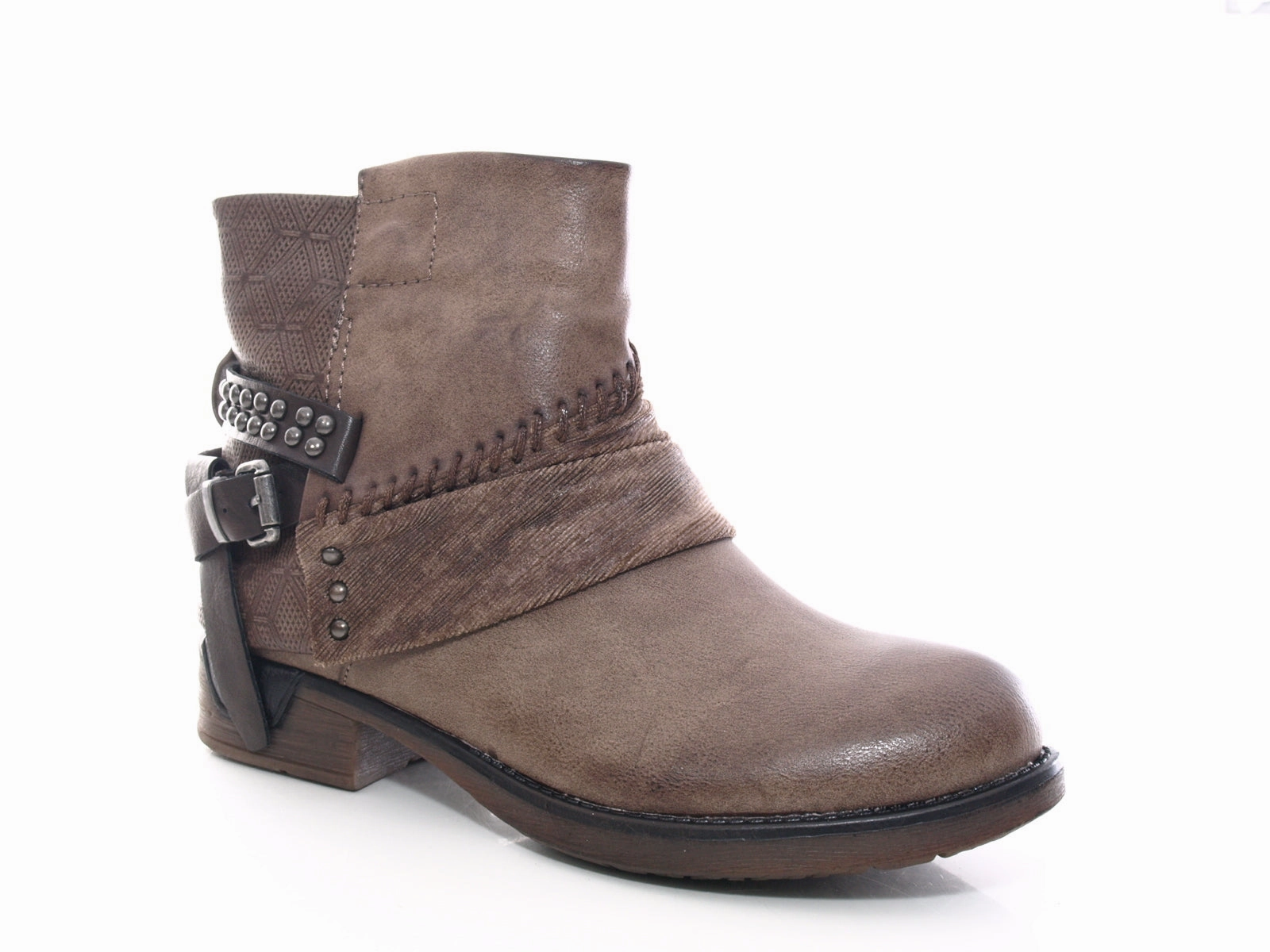 Damen Stiefeletten Biker Boots Outdoor Winterboots warm gefttert Khaki # 283 Elten Sicherheitsschuhe Angebot