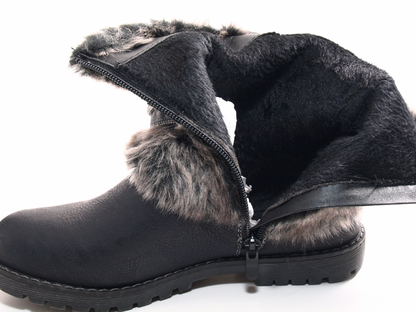 Damen Stiefeletten Boots Outdoor Winterboots warm gefttert Black # 166 Sicherheitsschuhe Rutschhemmend Eis
