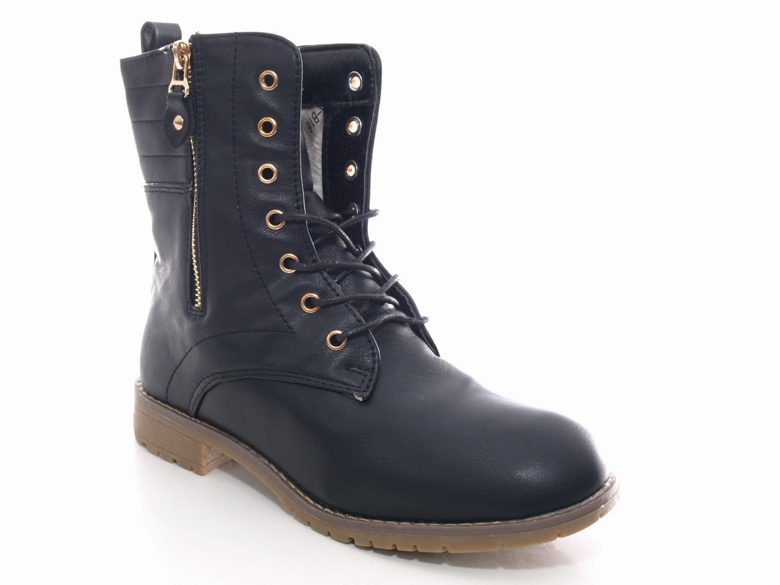 Ankle Boots Mit Schnürsenkeln Damen Stiefeletten Boots Outdoor Winterboots warm gefttert Black # 16