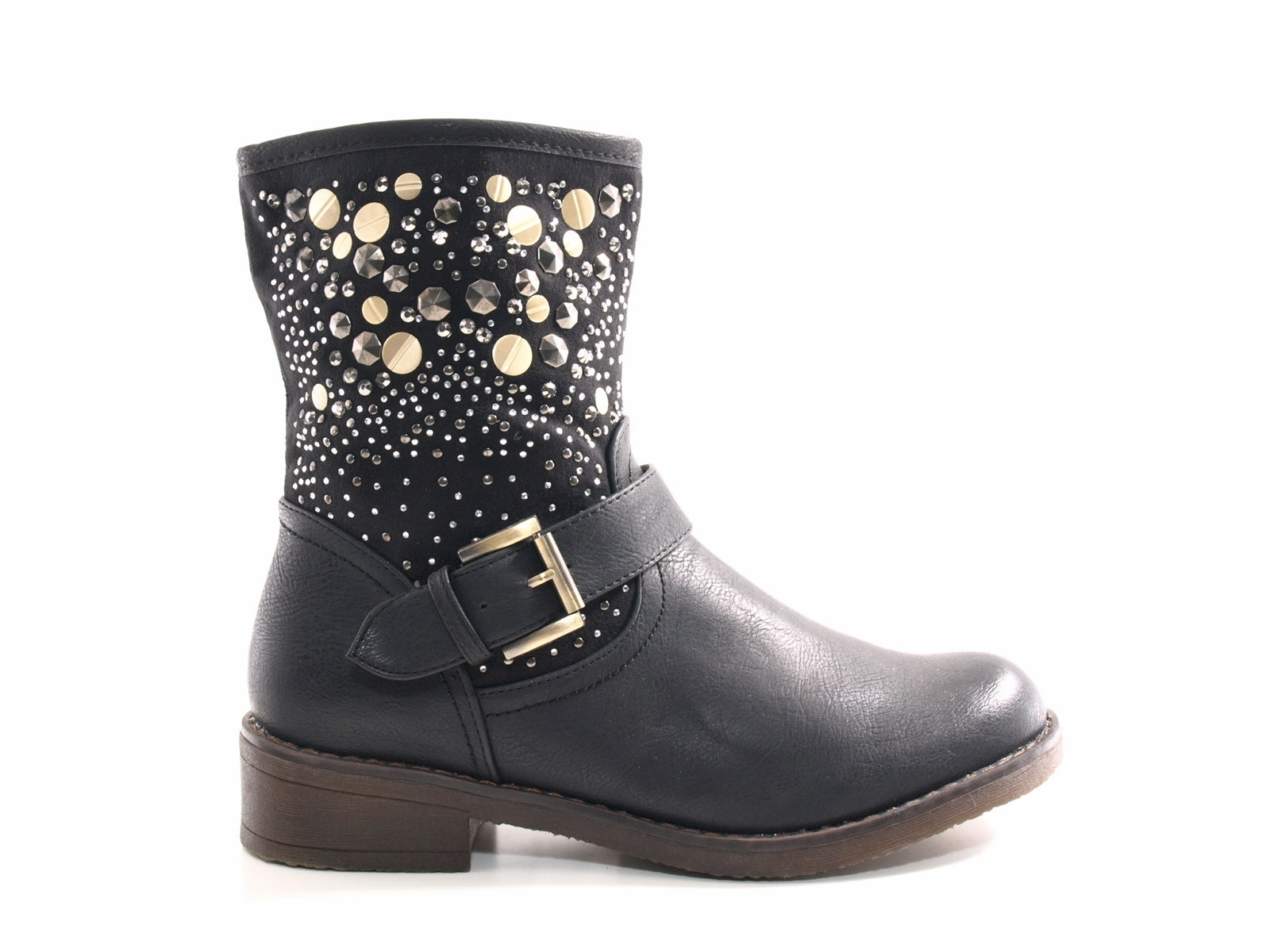 Oxford Ankle Boots Damen Stiefeletten Boots Outdoor Winterboots warm gefttert Black # 549