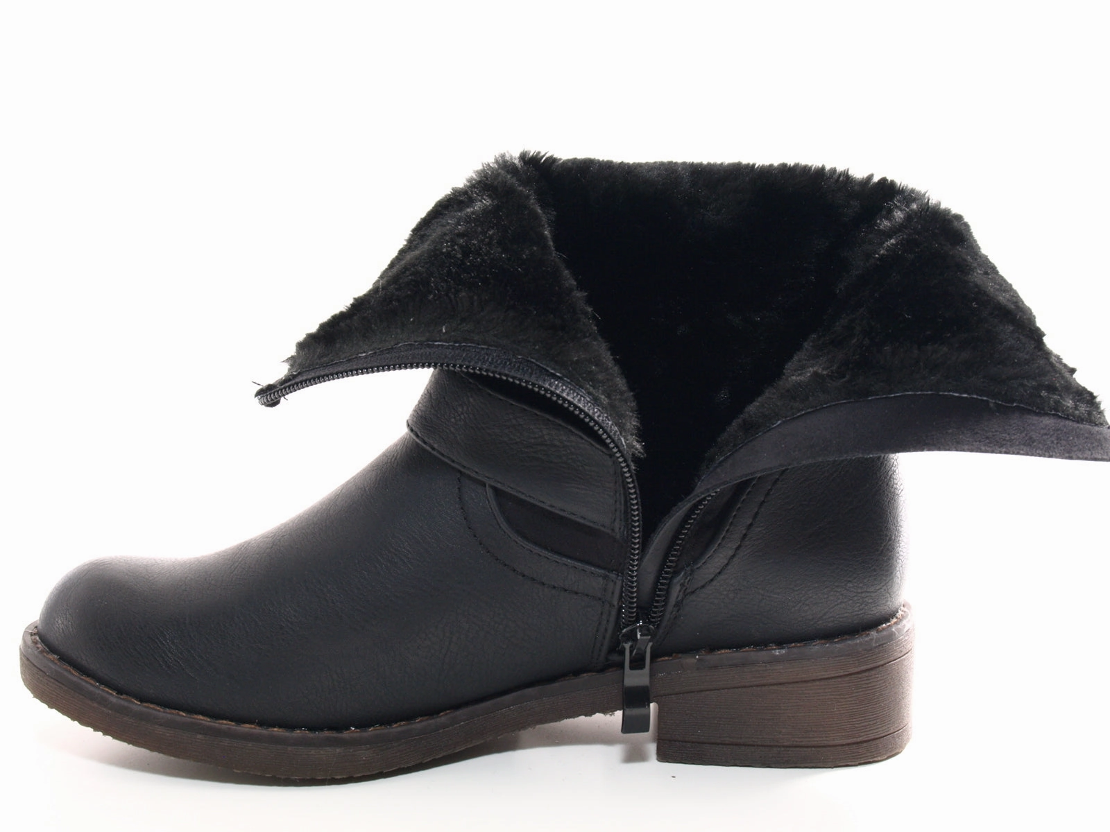 Damen Stiefeletten Boots Outdoor Winterboots warm gefttert Black # 549 Ankle Boots Schlicht
