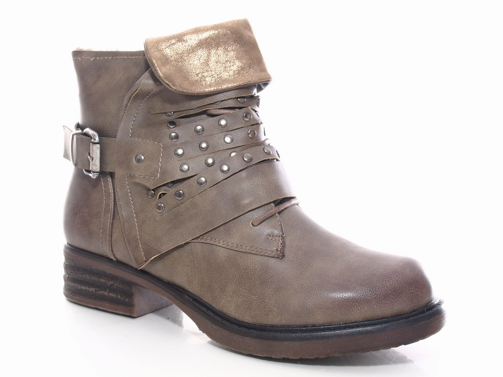 Outfit Velvet Mesh Culotte Ankle Boots Spring Damen Stiefeletten Outdoor Winterboots warm gefttert Khaki # 3061