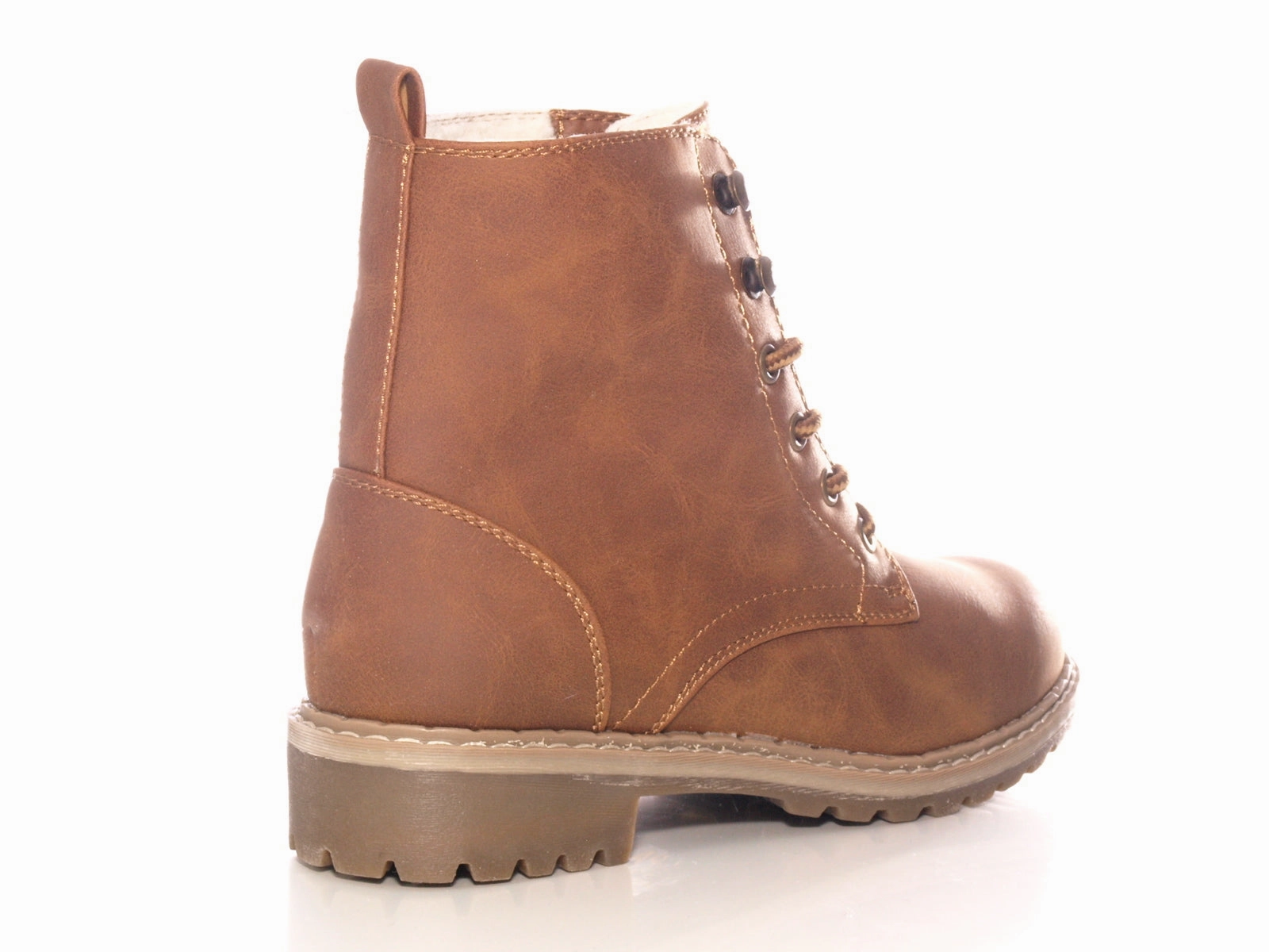 Damen Stiefeletten Schnrr Boots Outdoor Winterboots warm gefttert Brown # 607 Lace Up High Heel Ankle Boots