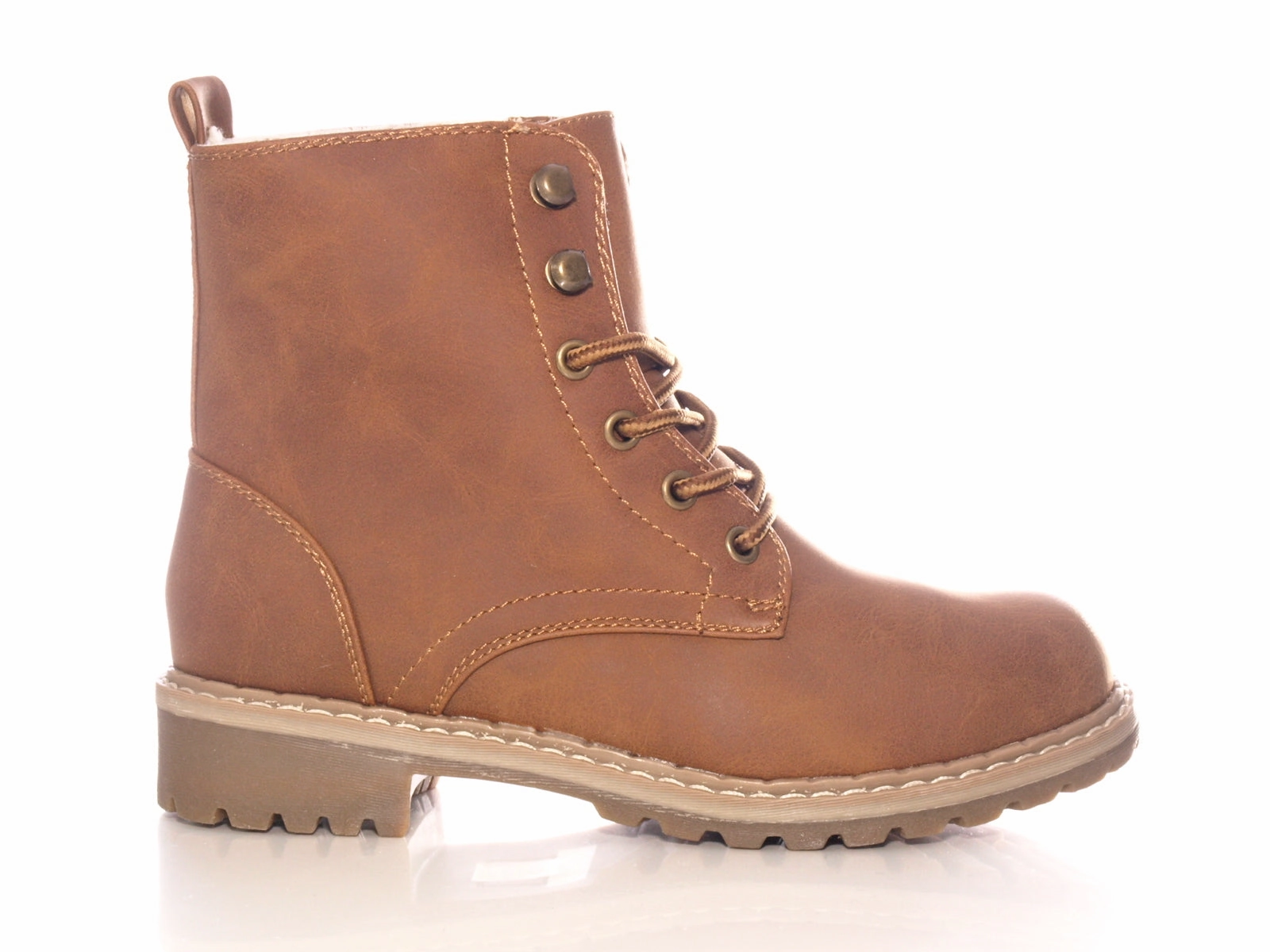 Damen Stiefeletten Schnrr Boots Outdoor Winterboots warm gefttert Brown # 607 Slip Resistant Ankle Boots