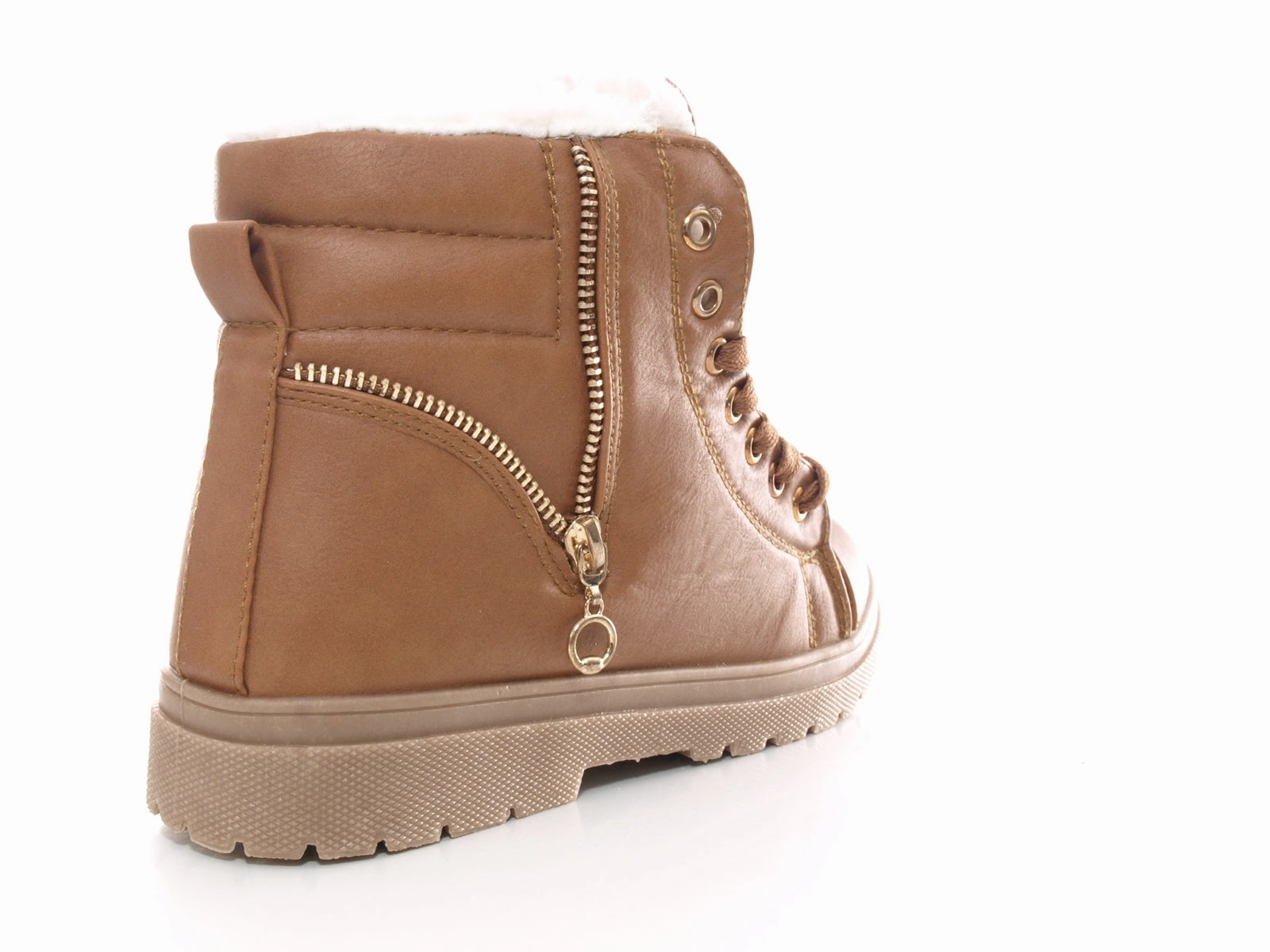 Sicherheitsschuhe Verkaufen Damen Stiefeletten Schnrr Boots Outdoor Winterboots warm gefttert Camel # 72