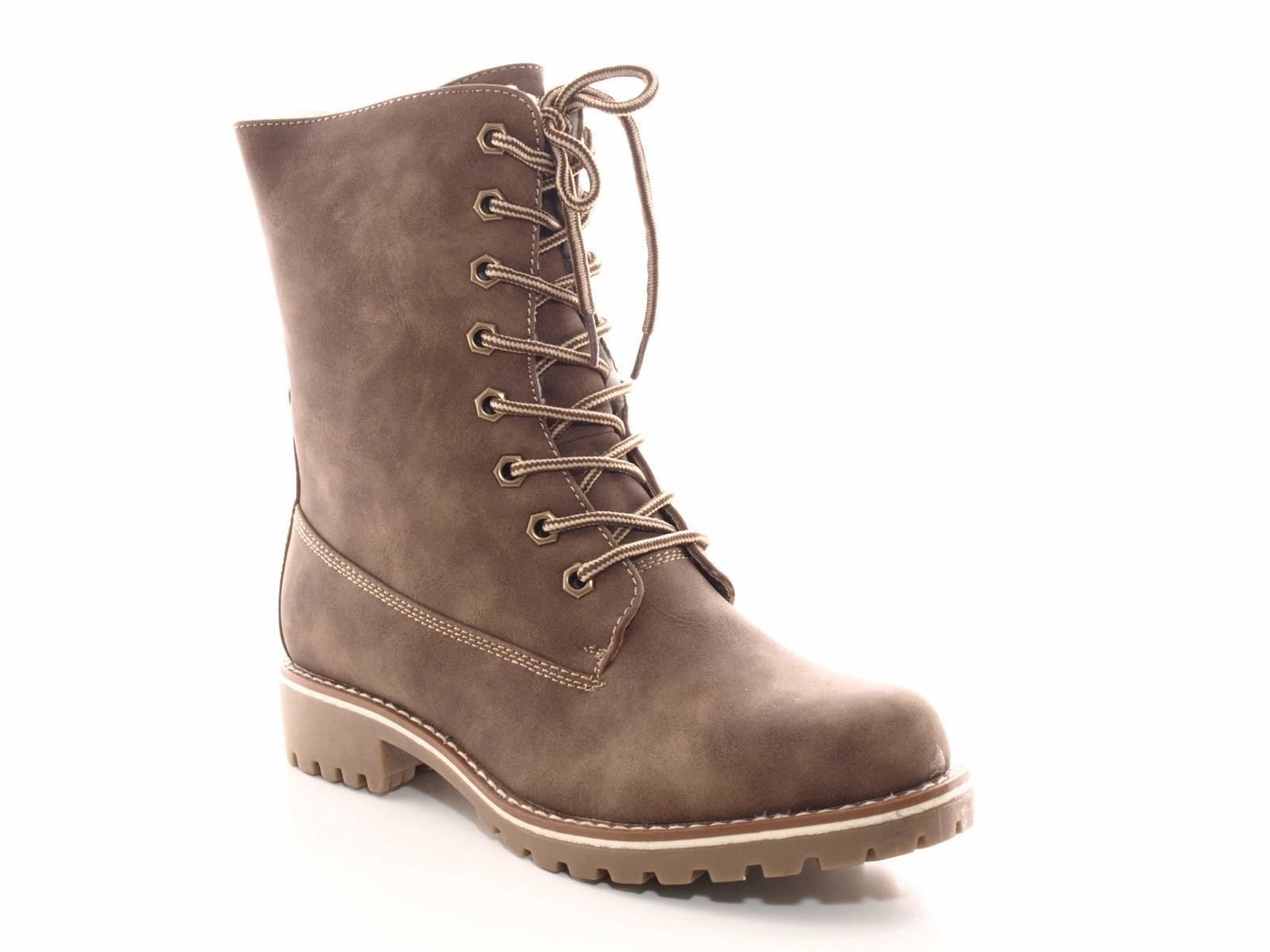 Damen Stiefeletten Schnrr Boots Outdoor Winterboots warm gefttert Khaki # 264 Sicherheitsschuhe Boa-verschluss