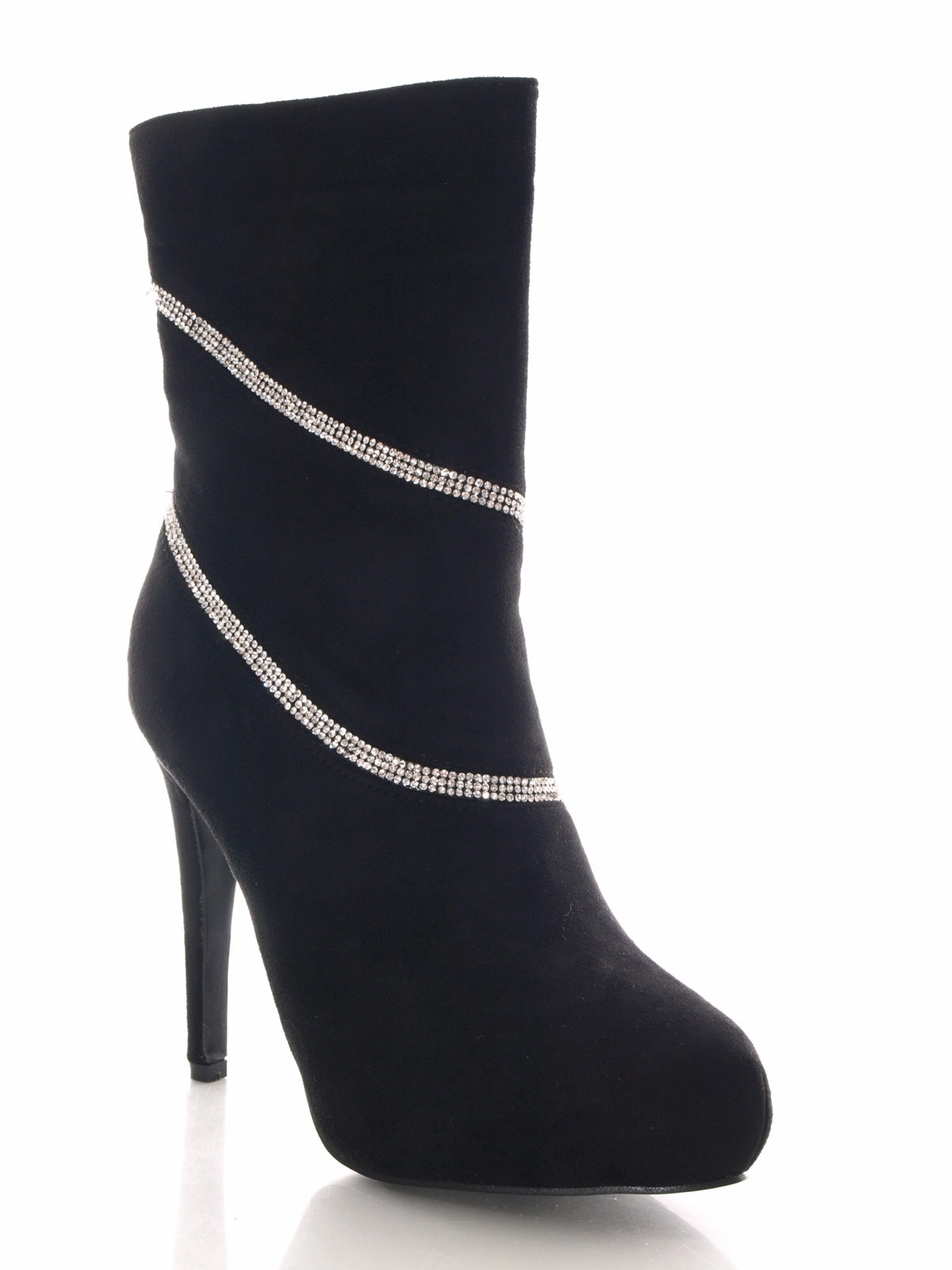 Stiefel S Damen wadenhohe Stiefel warm gefttert Black # 707