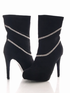 Reha Stiefel Damen wadenhohe Stiefel warm gefttert Black # 707