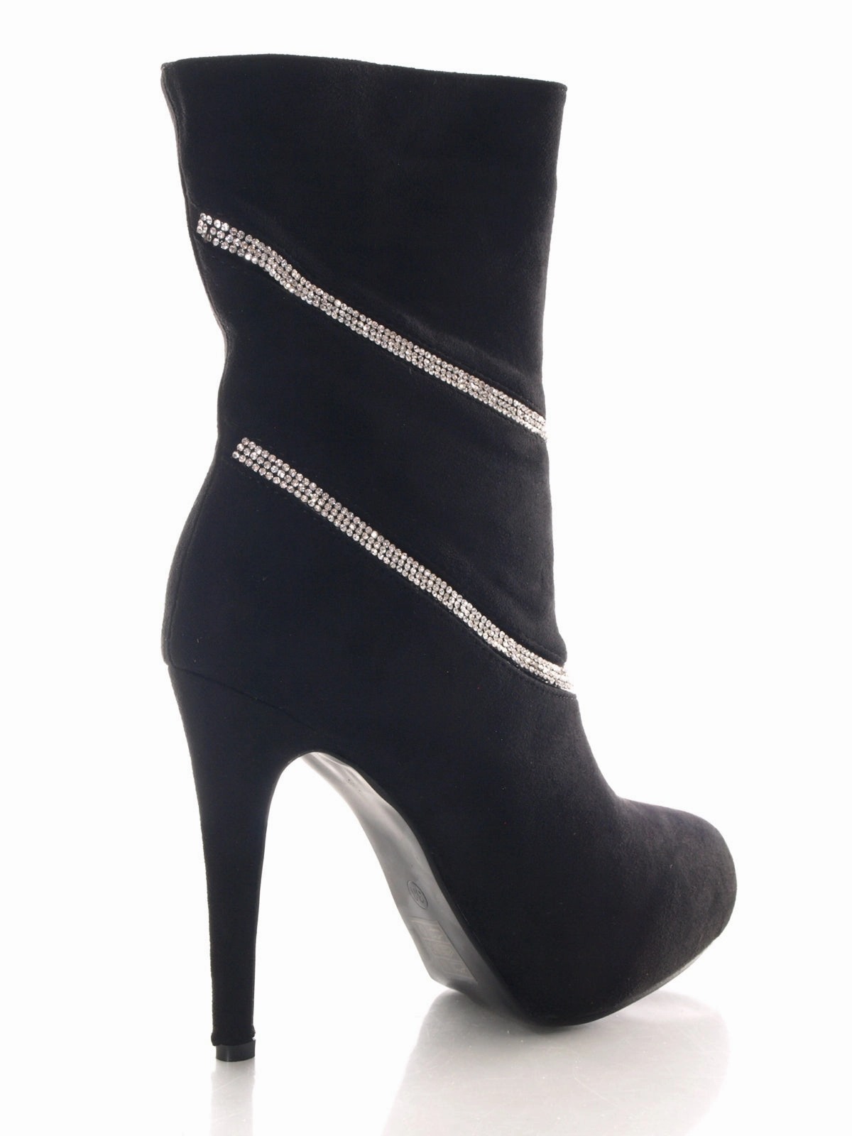 Damen wadenhohe Stiefel warm gefttert Black # 707 Stiefel Zum Schnüren Hoch