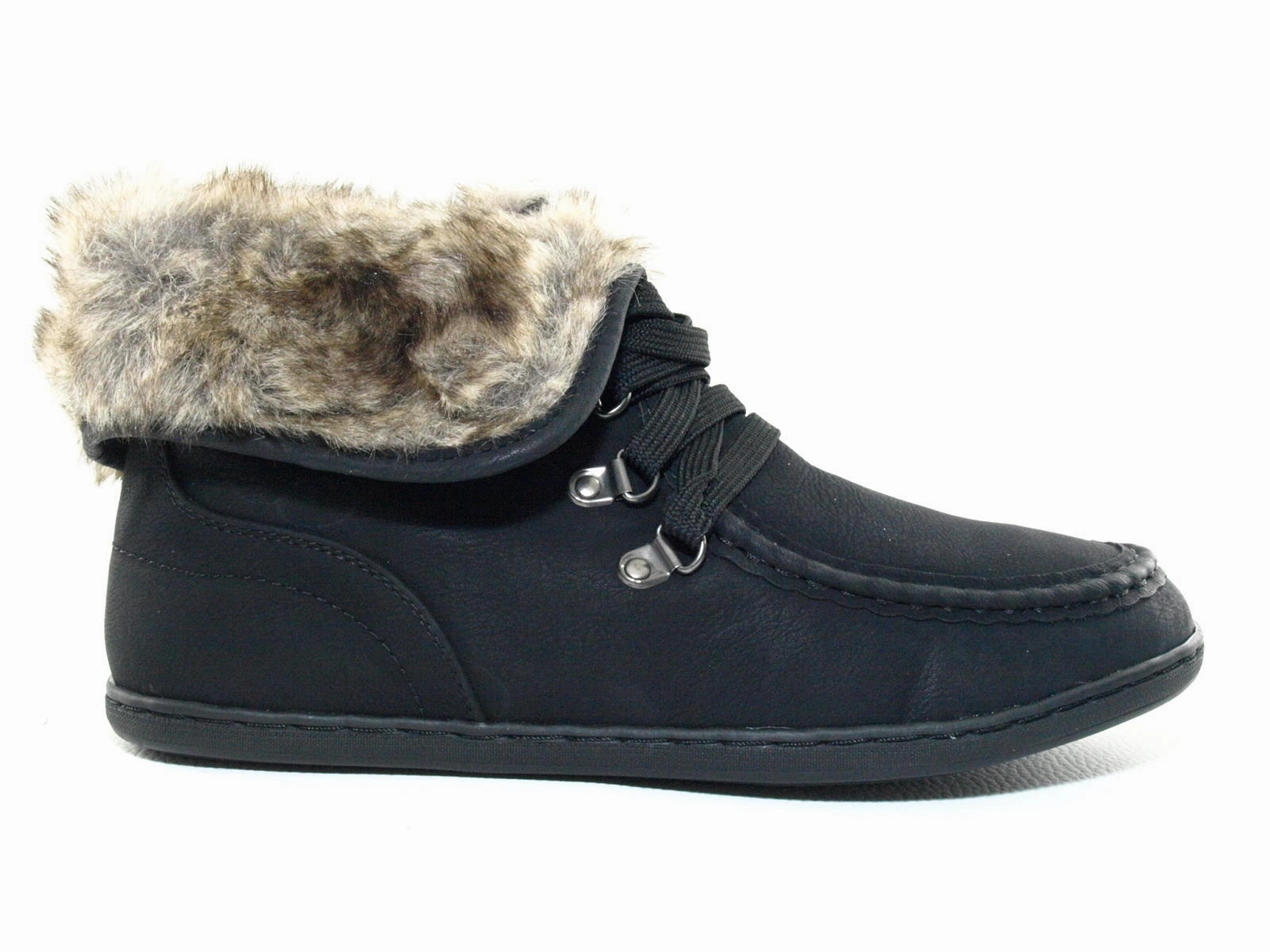 Sneaker Karlsruhe Damen warm geftterte halbhohe Sneaker Freizeitschuhe Black # 6167