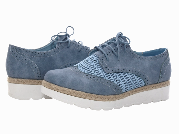 Damenschuhe Designer Schnrr Halbsschuhe Plateauschuhe Blue # 534 Leichte Gedämpfte Sicherheitsschuhe S3