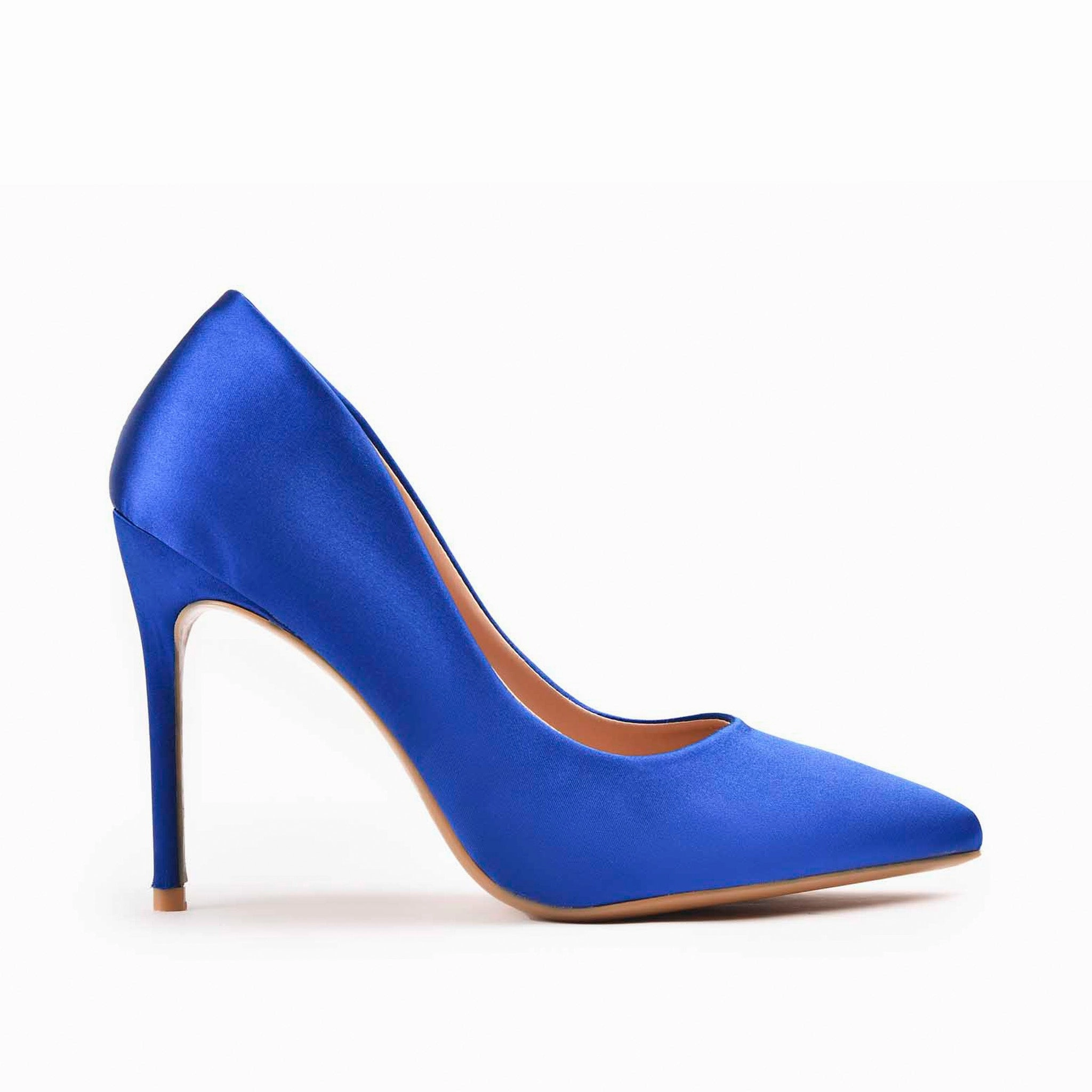 High Heels De Chic Royal Blue Satin High Heel Pumps | 471M-Q