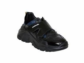 Derber Sneaker Lackleder Klett 11513 Weiße Sneaker Leder Elegant