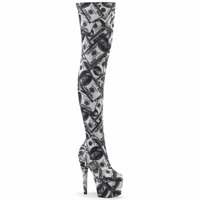 High Heels Hinten Offen Dollars 7" Platform Thigh High Boots