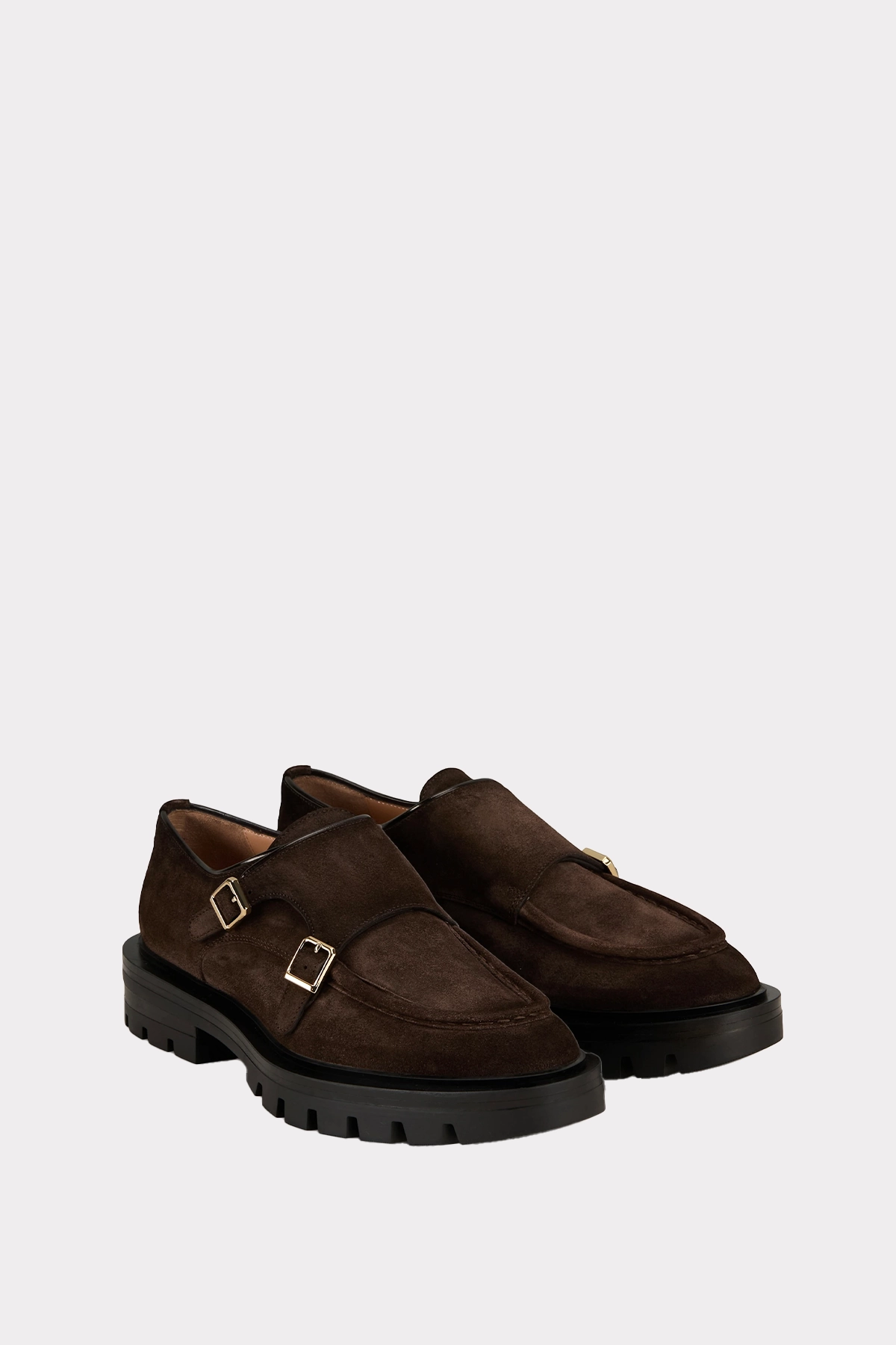 Double-Monks in braun Casual Suede Loafers