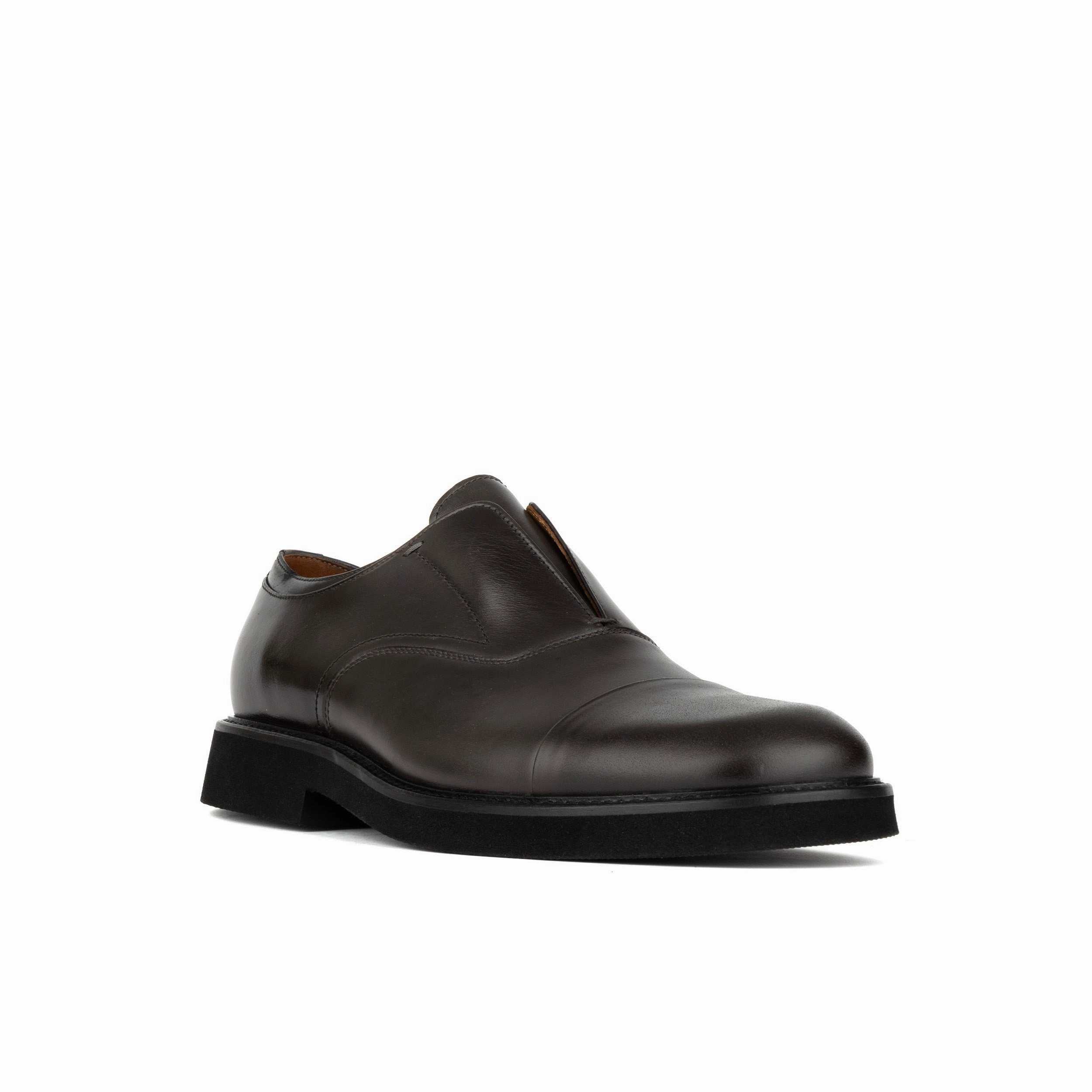 Dunlee - Grey - Men's leather slip-on loafer Penny Loafers Uk