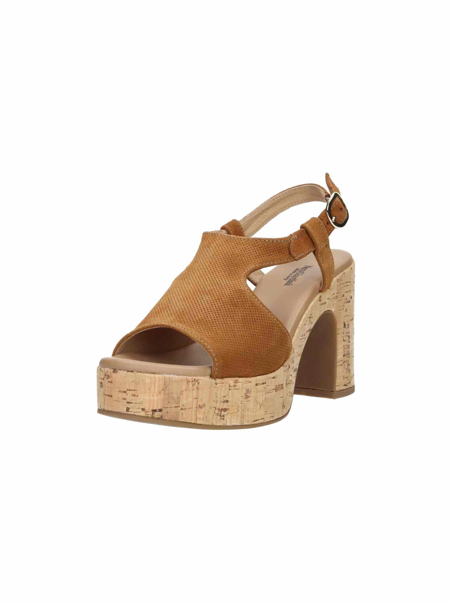 Sandalen Mit Keilabsatz E513621D Velour Tabacco Velour Tabacco Pu.Marsala P17697 Ri