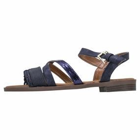 Sandalen Mit Aufsatz Lara in dunkelblau - Damen Sandale