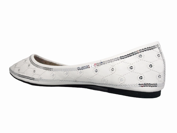 Sharon Gracie Loafers Damen Slipper Halbschuhe Ballerina Loafer Mokassins Slip On Flats Freizeit White # 688-22