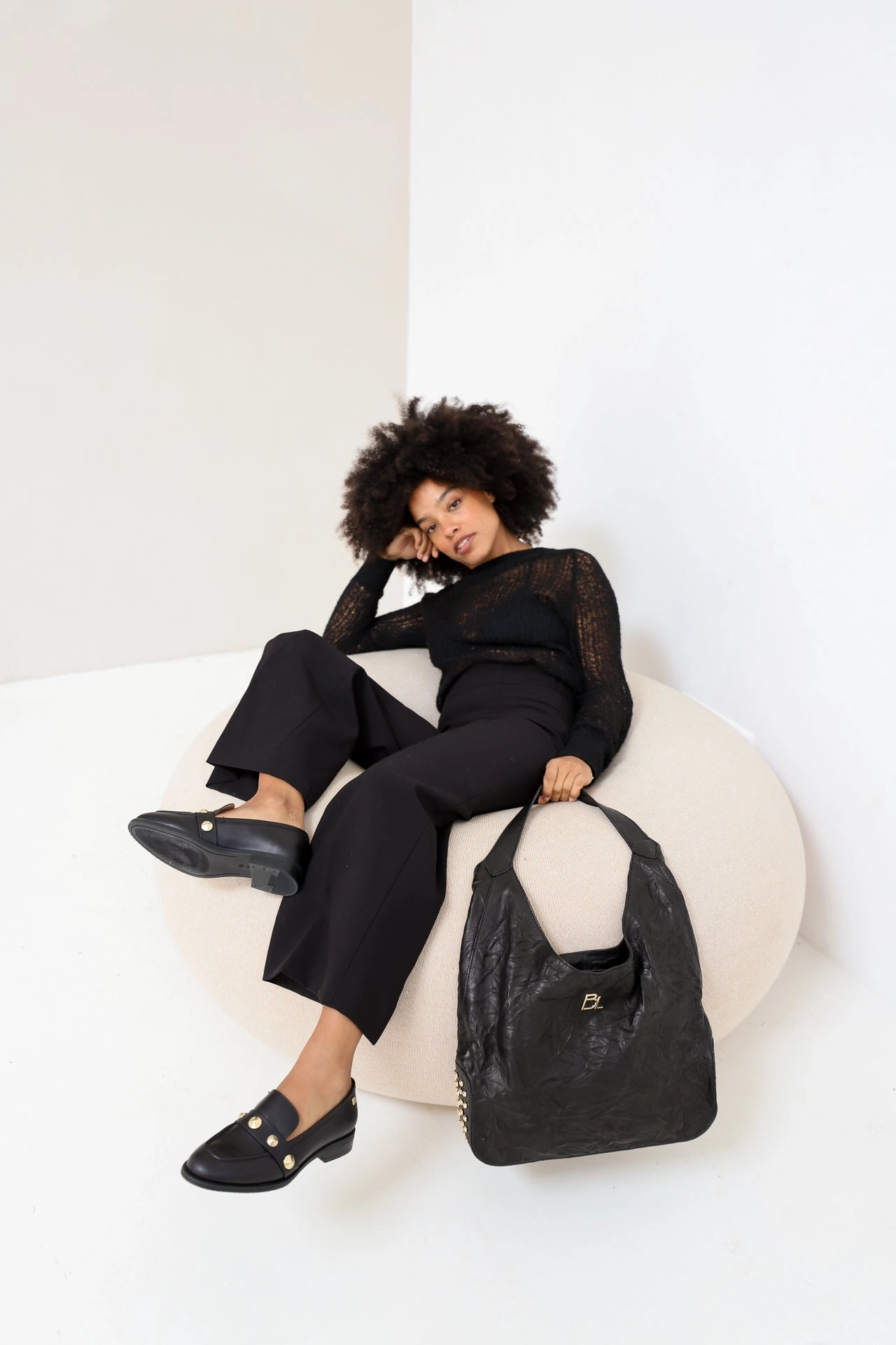 Linda | Loafer Zwart Moss Suede Loafers