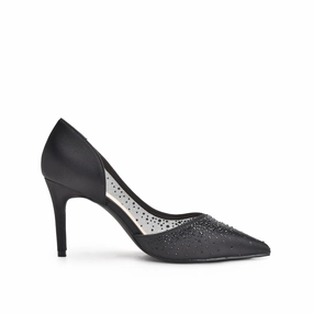 Elegant Black Rhinestone High Heel Pumps | 431N-C High Heels Outfits