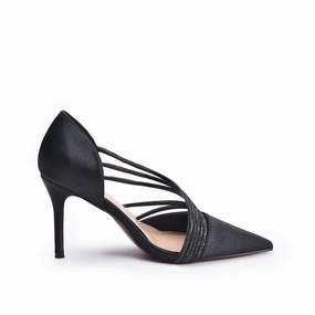 High Heels Outfit Elegant Black Strappy High Heel Pumps | 411N-C