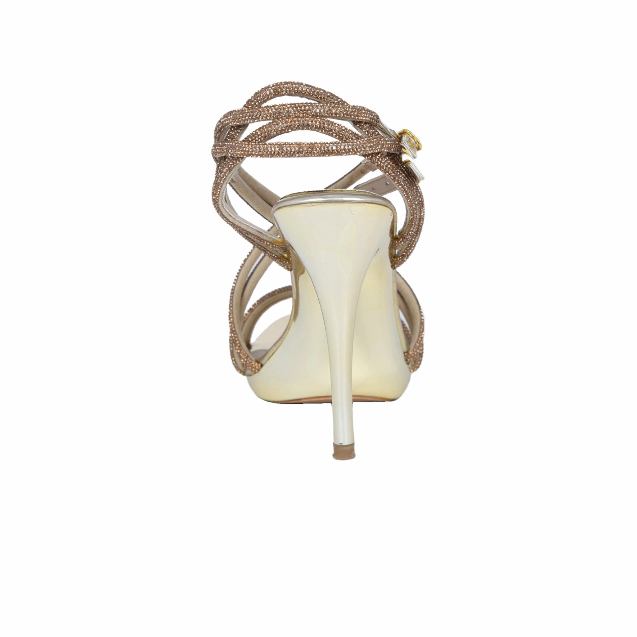 High Heels Numbing Spray Elegant Gold Strappy High Heel Sandals | 281D-X