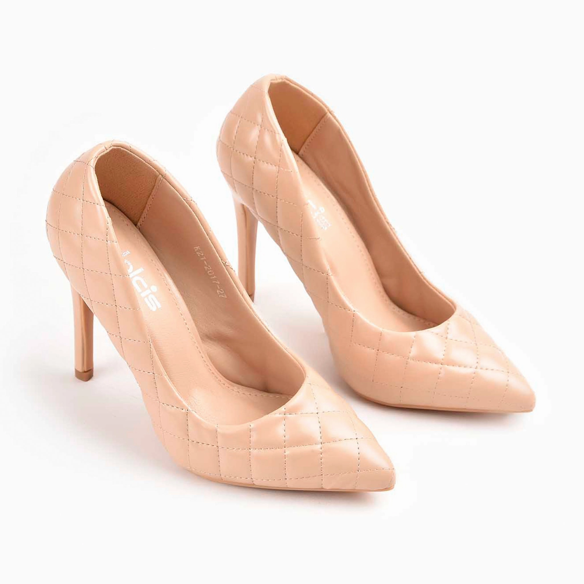 Elegant Nude Quilted High Heel Pumps | 470M-F Latex Overknee High Heels