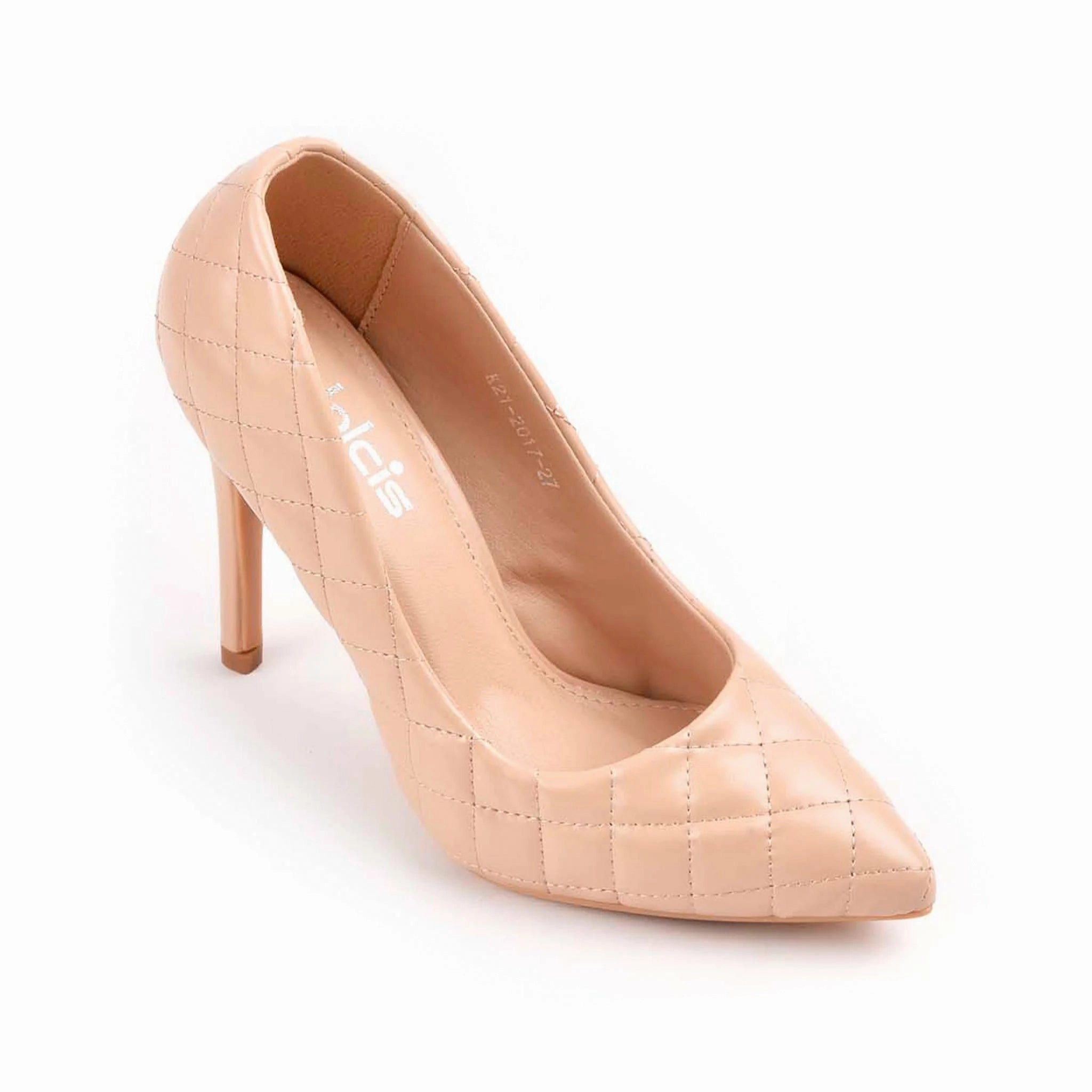 Elegant Nude Quilted High Heel Pumps | 470M-F Pvc High Heels