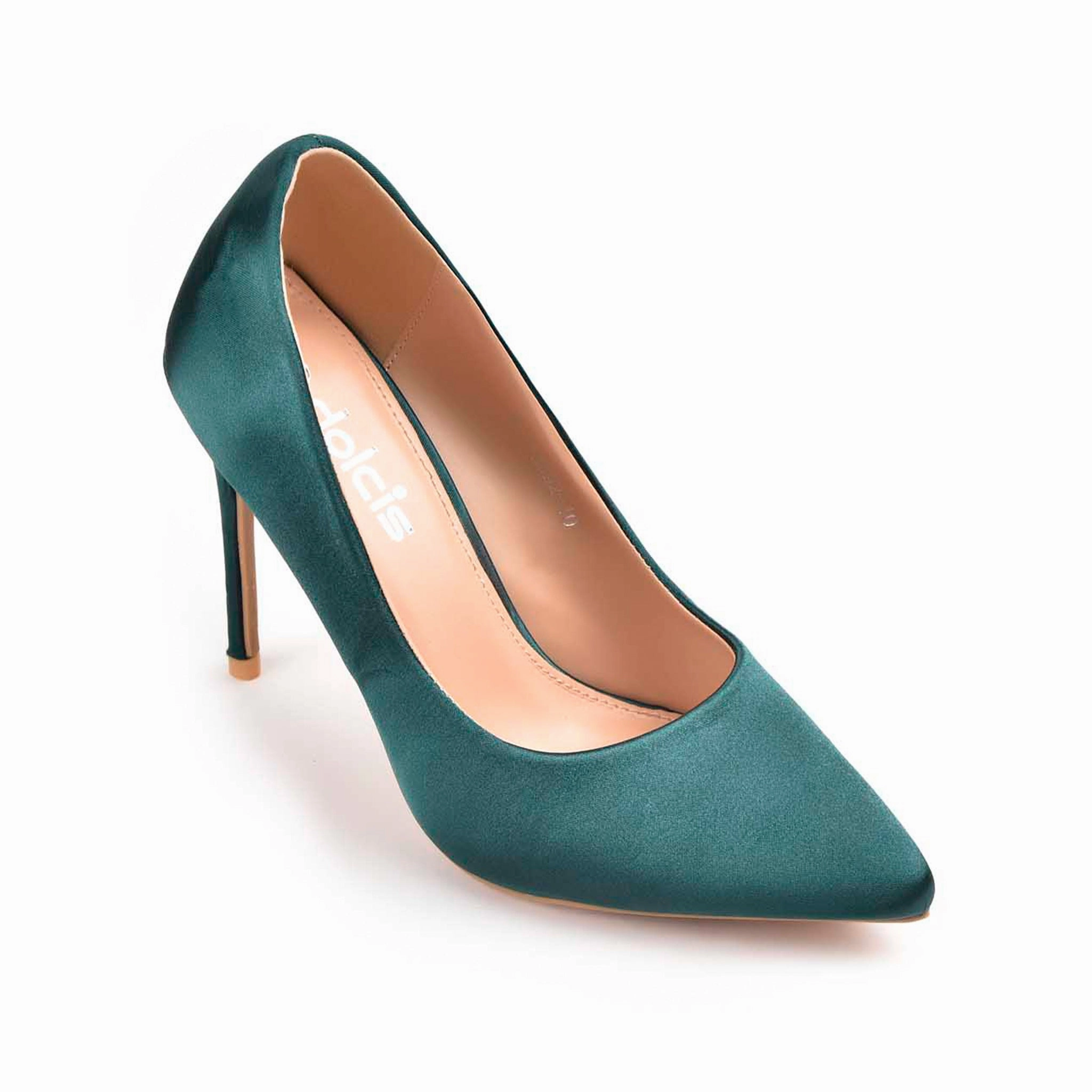 High Heels Rom Elegant Teal Satin High Heel Pumps | 471M-K