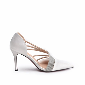 Beste Einlagen Für High Heels Elegant White Strappy High Heel Pumps | 411N-W