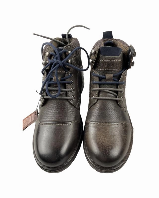 Bugatti Herren Boots 321-34330-3200-1100 Grau Braun Pointed Toe Flat Ankle Boots