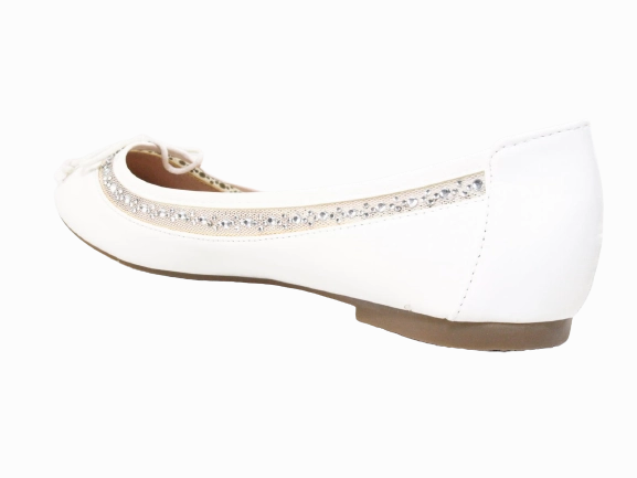 Damen Slipper Halbschuhe Ballerina Loafer Mokassins Slip On Flats Freizeit White # 88-11 Loafers Extra Wide