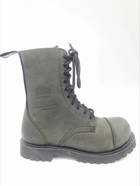 Stiefel Erfahrungsberichte Sendra Stiefel 10 Loch "Fettleder" Schwarz Echtleder Stahkappe Made in Spain