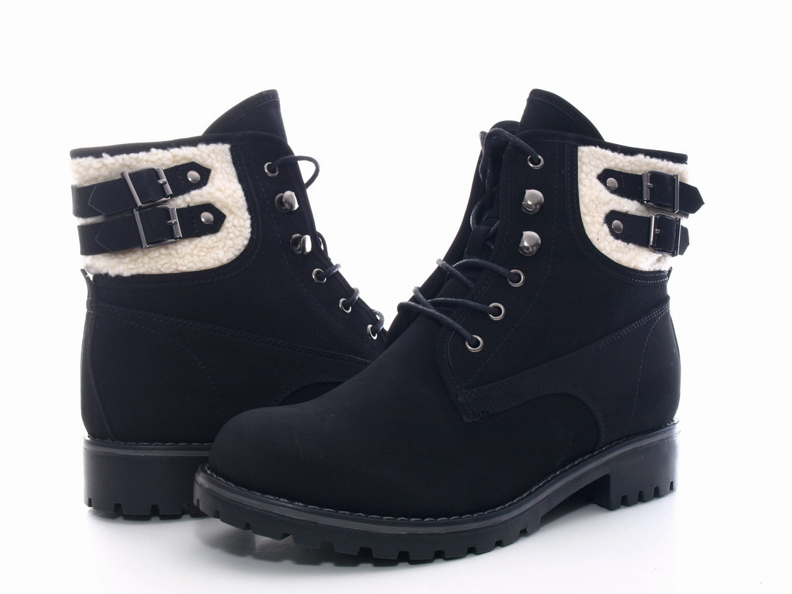 Damen Stiefeletten Outdoor Winterboots Warm gefttert Black # 446 Pencil Skirt Ankle Boots